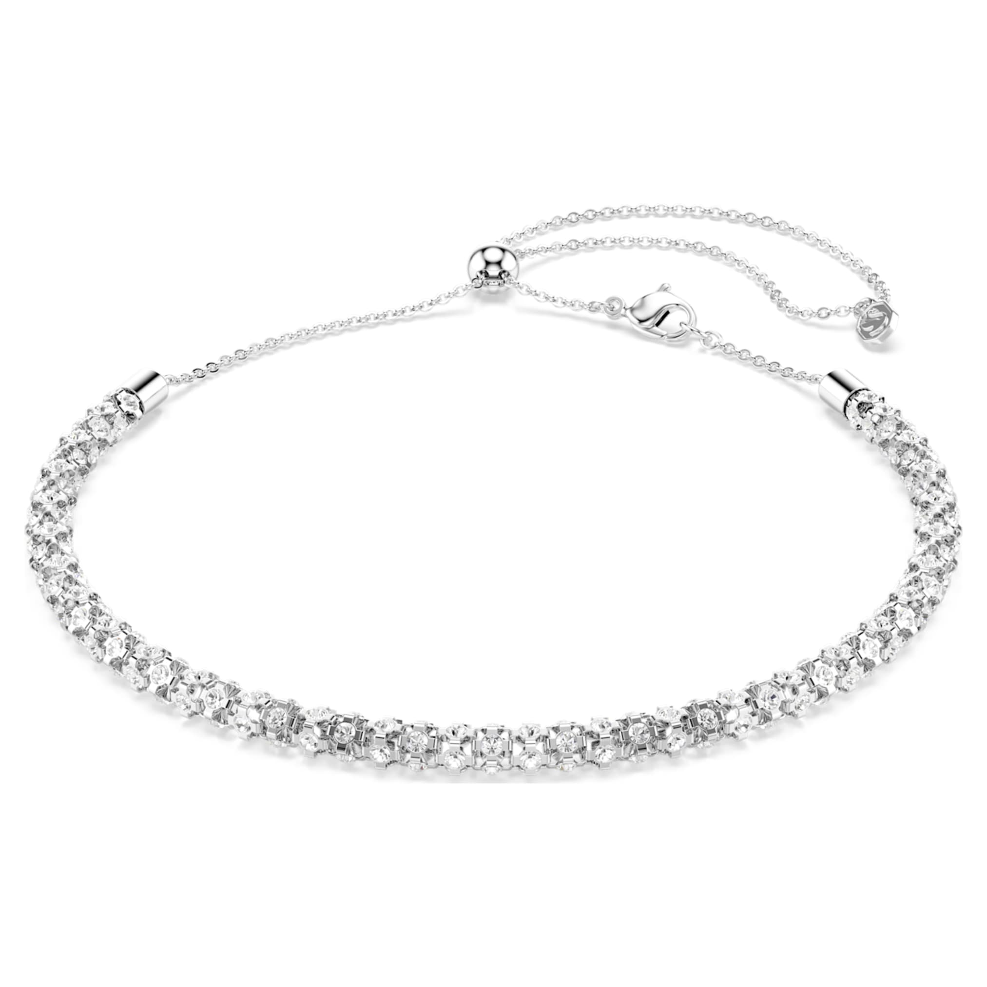 Swarovski Dextera necklace Round cut, White, Stainless steel