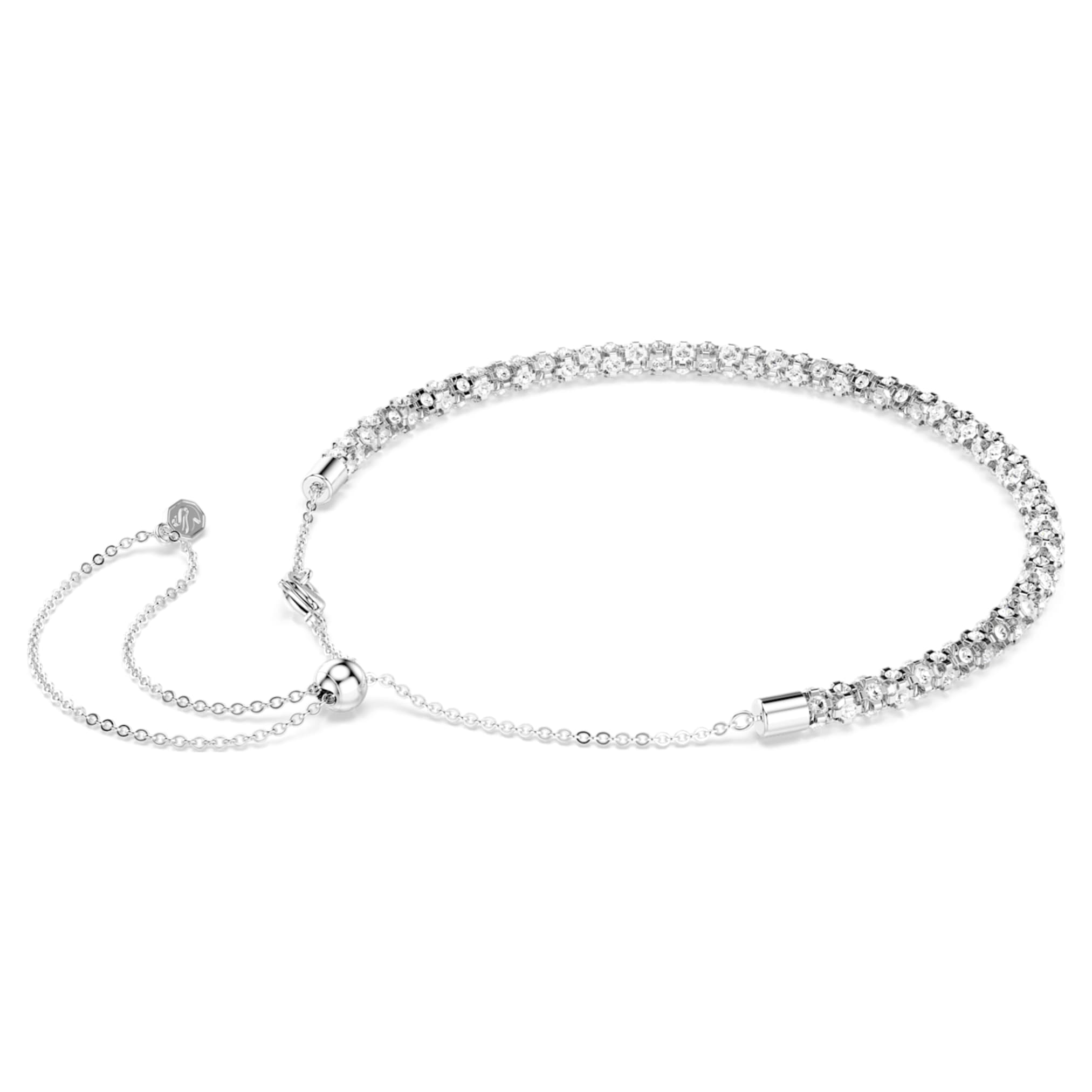 Swarovski Dextera necklace Round cut, White, Stainless steel