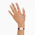 Swarovski Dextera octagon watch Swiss Made, Leather strap, Red, Rose gold-tone finish