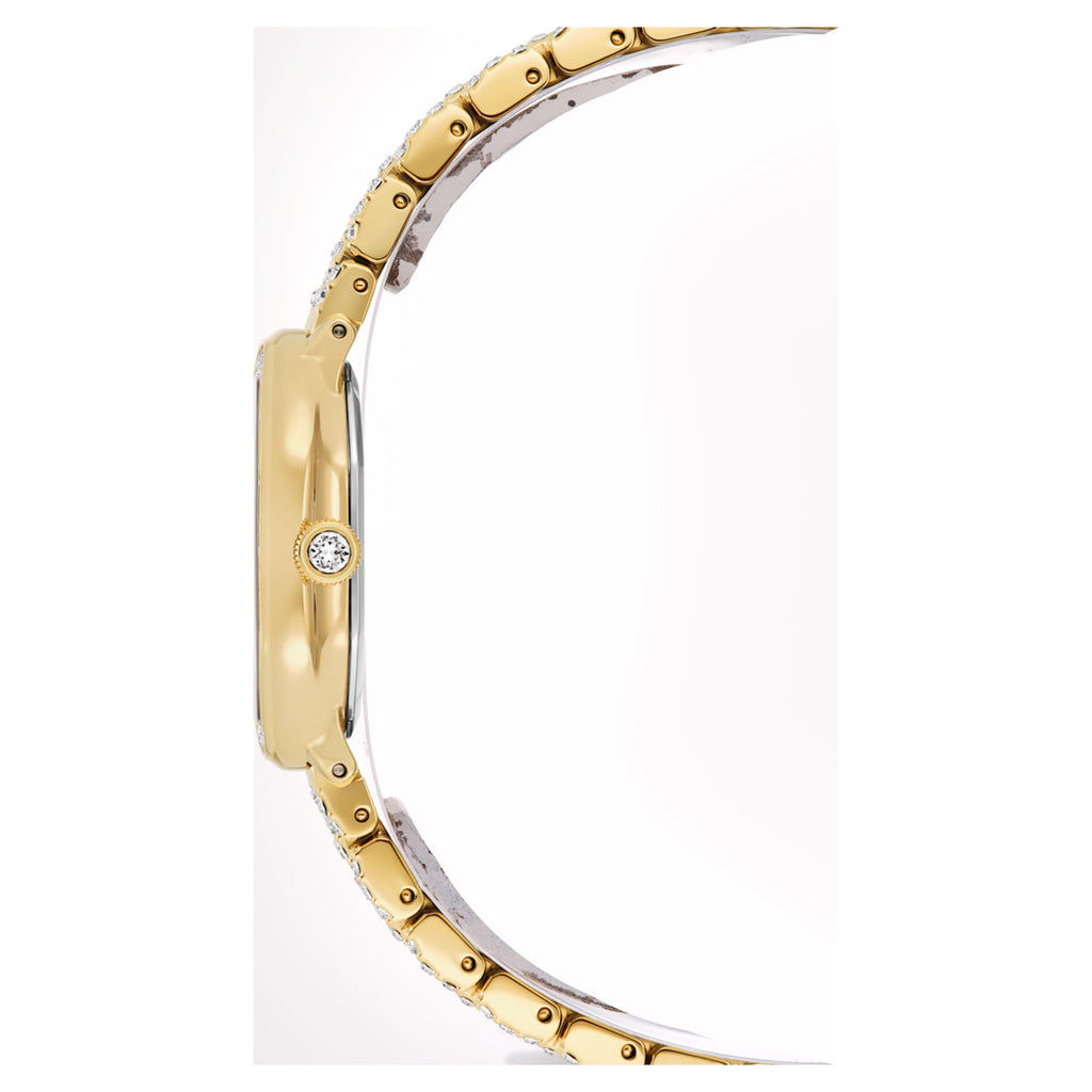 Swarovski Dextera octagon watch Swiss Made, Metal bracelet, Gold tone, Gold-tone finish