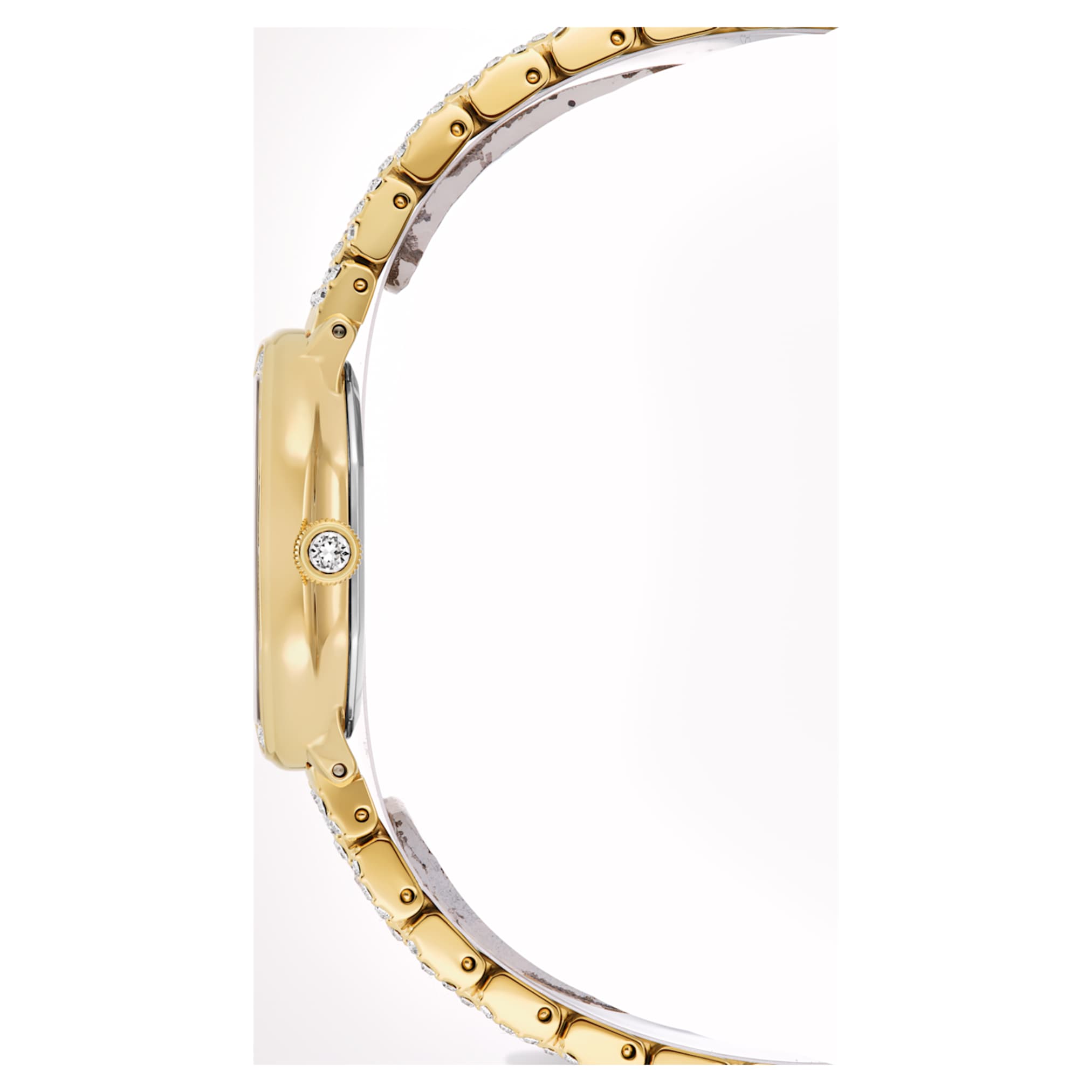 Swarovski Dextera octagon watch Swiss Made, Metal bracelet, Gold tone, Gold-tone finish