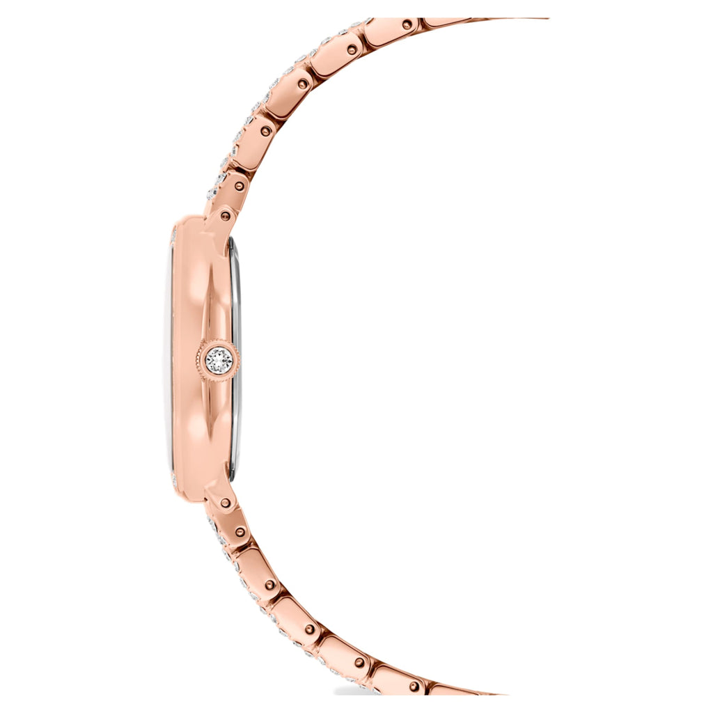 Swarovski Dextera octagon watch Swiss Made, Metal bracelet, Rose gold tone, Rose gold-tone finish