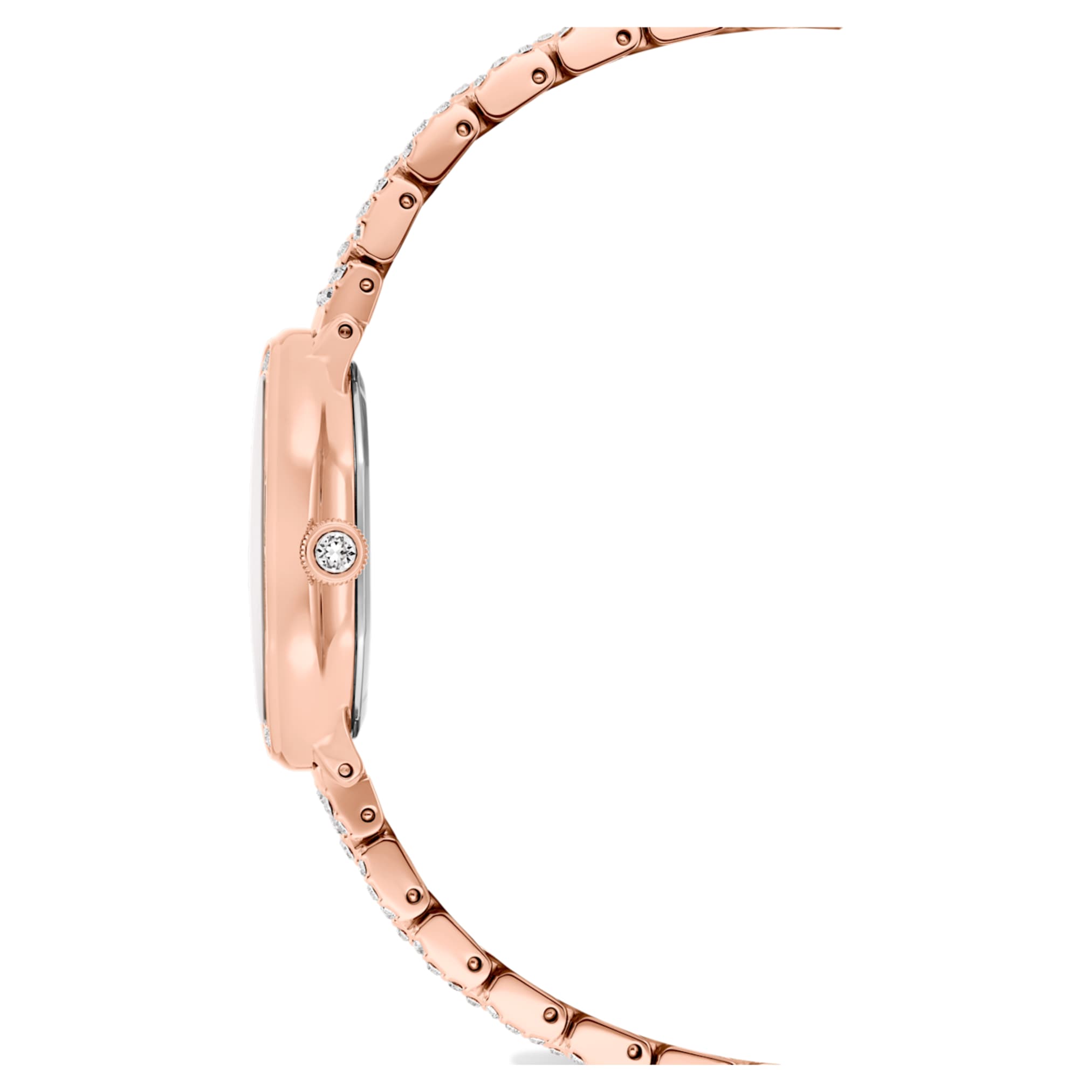 Swarovski Dextera octagon watch Swiss Made, Metal bracelet, Rose gold tone, Rose gold-tone finish
