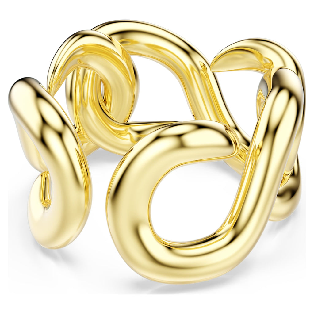 Swarovski Dextera open ring Round cut, White, 18K gold finish