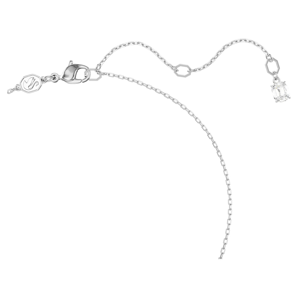 Swarovski Dextera pendant Interlocking loop, White, Rhodium plated