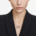 Swarovski Dextera pendant Interlocking loop, White, Rhodium plated
