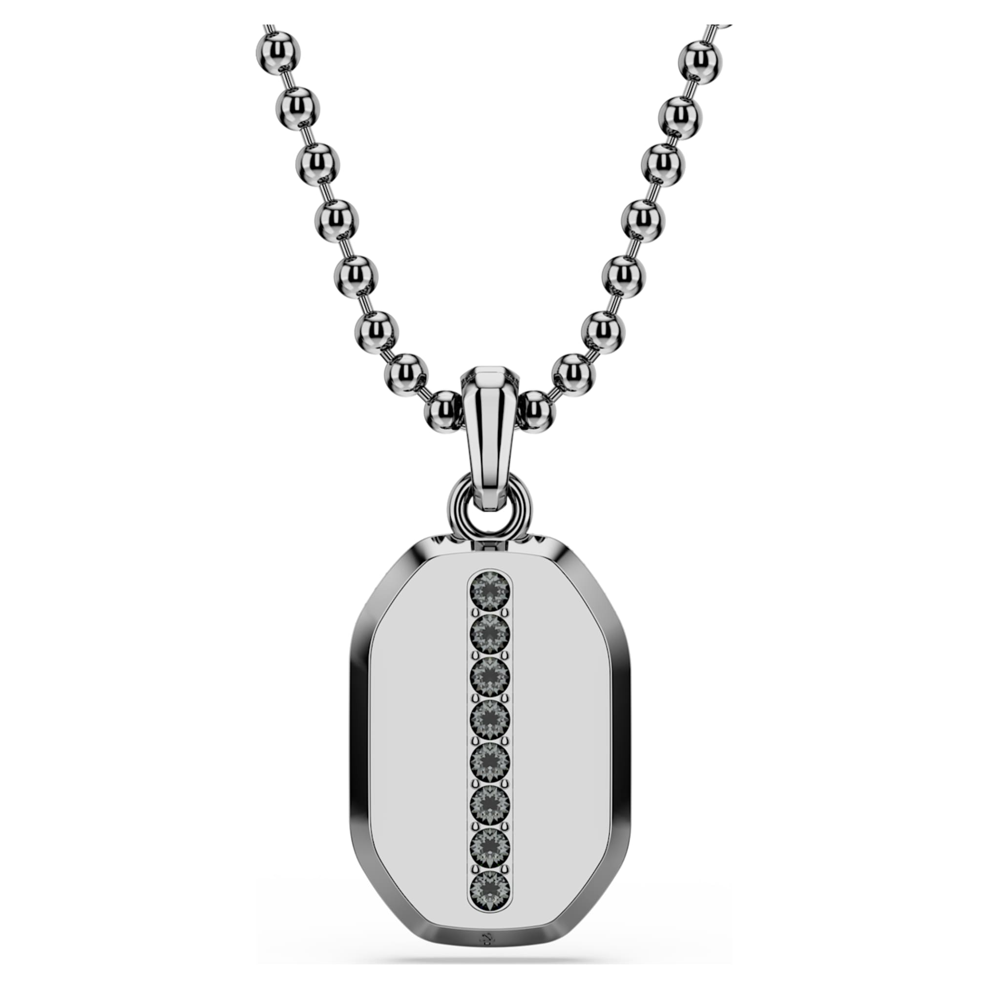 Swarovski Dextera pendant Octagon shape, Round cut, Black, Ruthenium plated