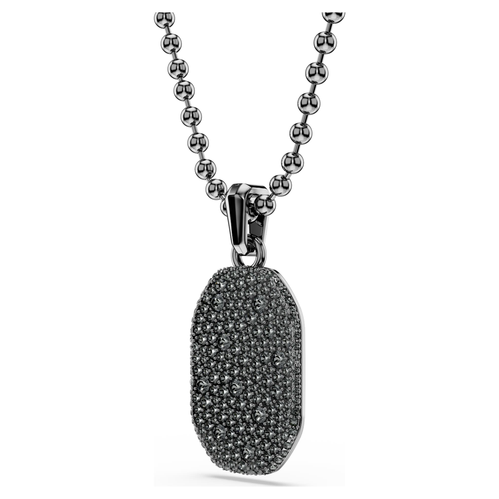 Swarovski Dextera pendant Octagon shape, Round cut, Black, Ruthenium plated