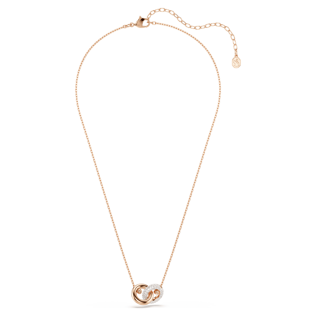 Swarovski Dextera pendant Round cut, White, 18K rose gold finish