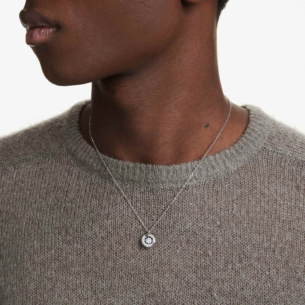Swarovski Dextera pendant Round cut, White, Rhodium plated