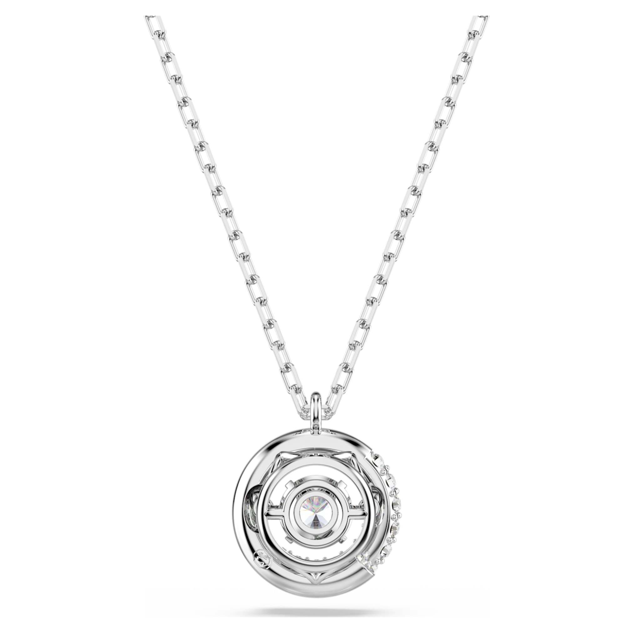 Swarovski Dextera pendant Round cut, White, Rhodium plated
