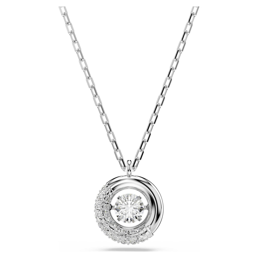 Swarovski Dextera pendant Round cut, White, Rhodium plated