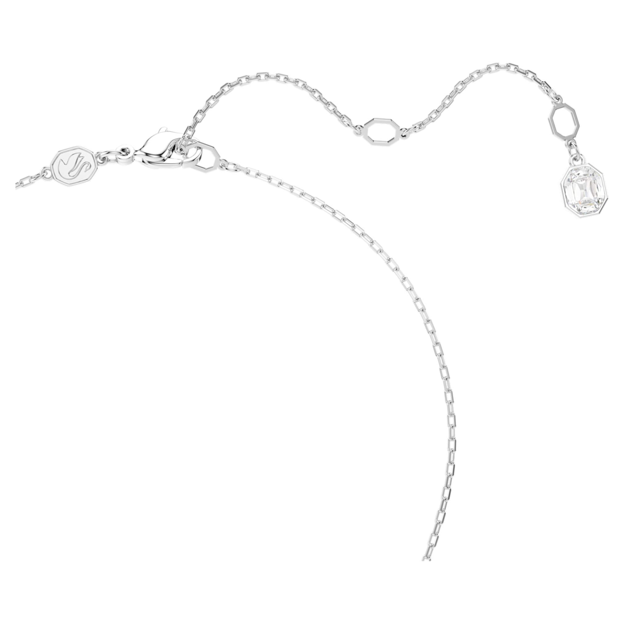 Swarovski Dextera pendant Round cut, White, Rhodium plated