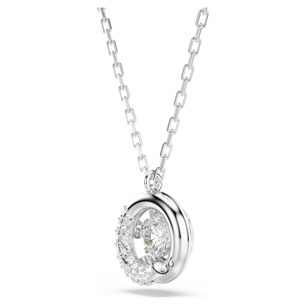 Swarovski Dextera pendant Round cut, White, Rhodium plated