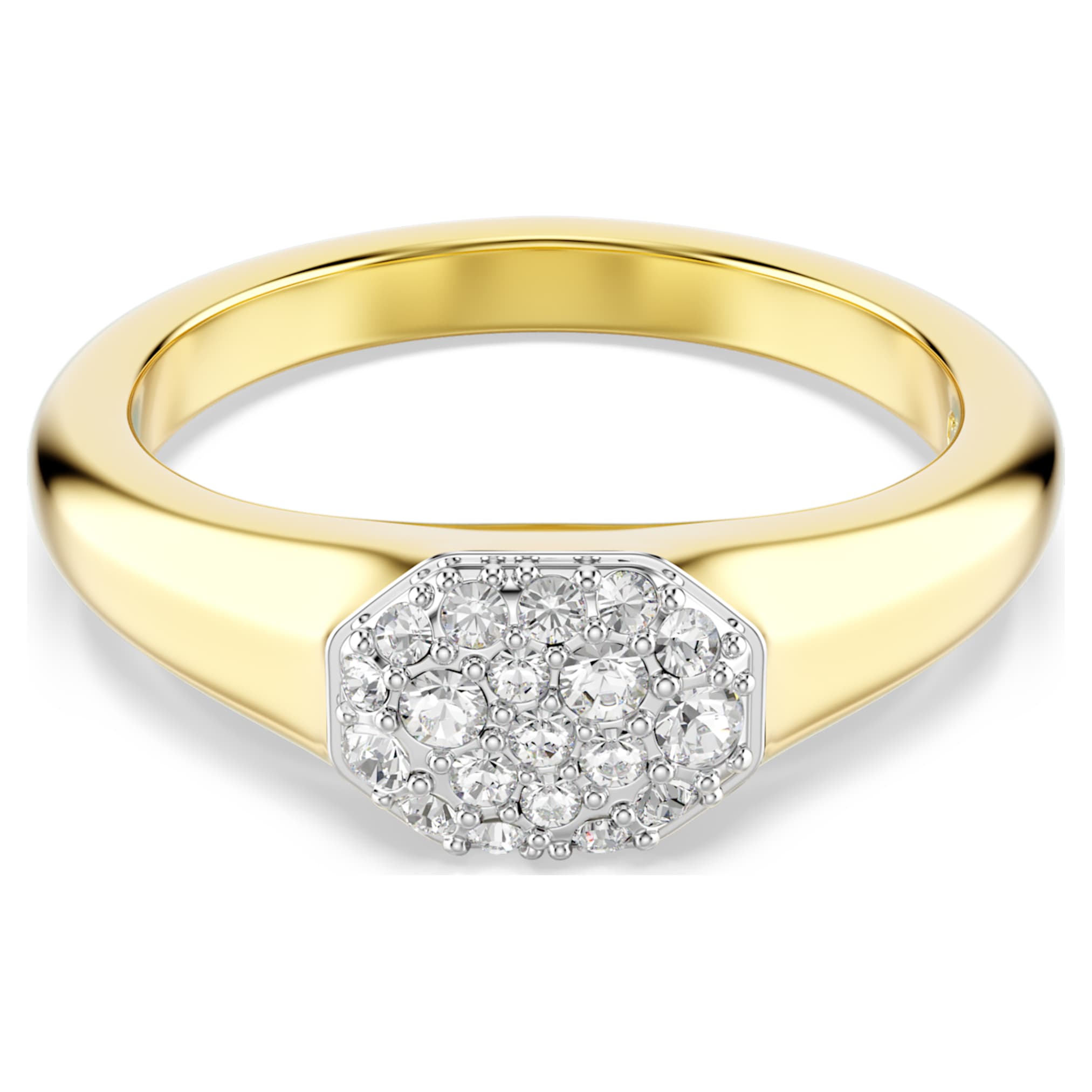Swarovski Dextera ring Mixed cuts, White, 18K gold finish