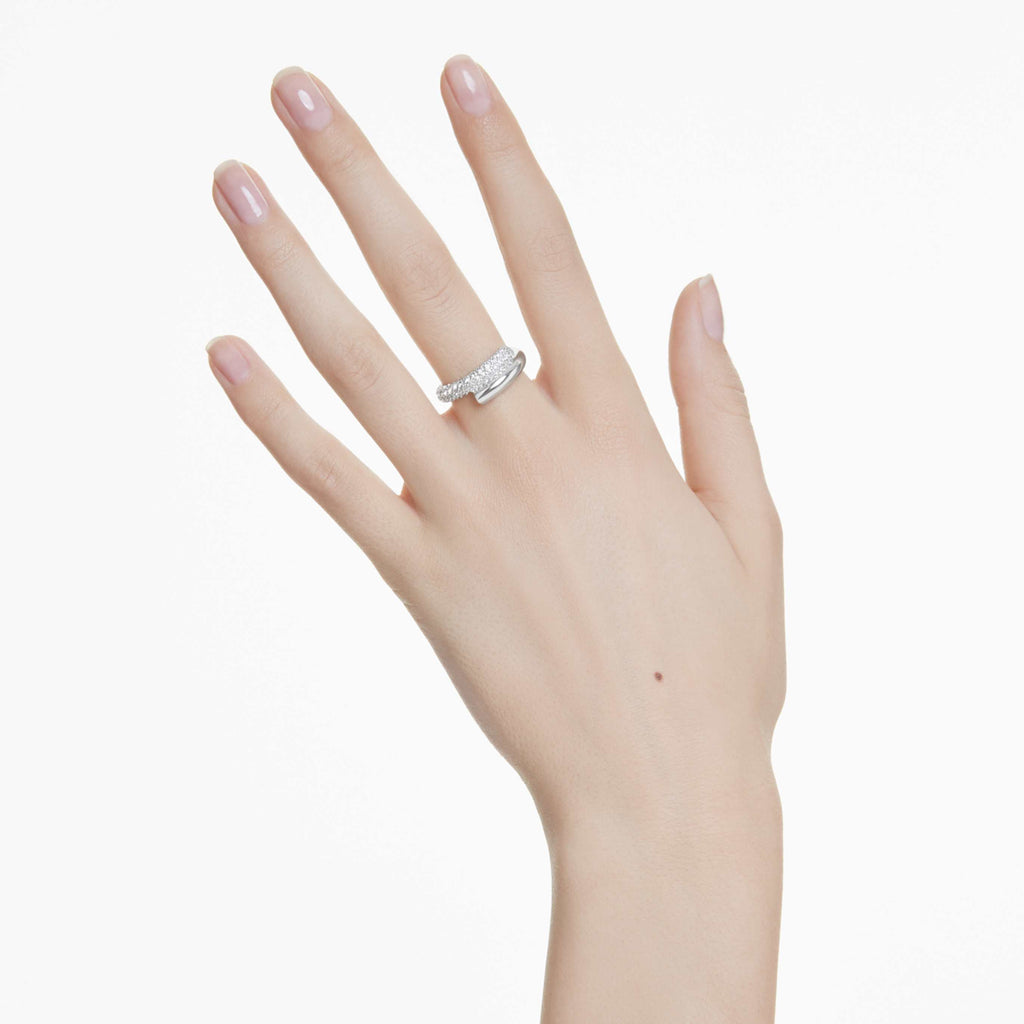 Swarovski Dextera ring White, Rhodium plated