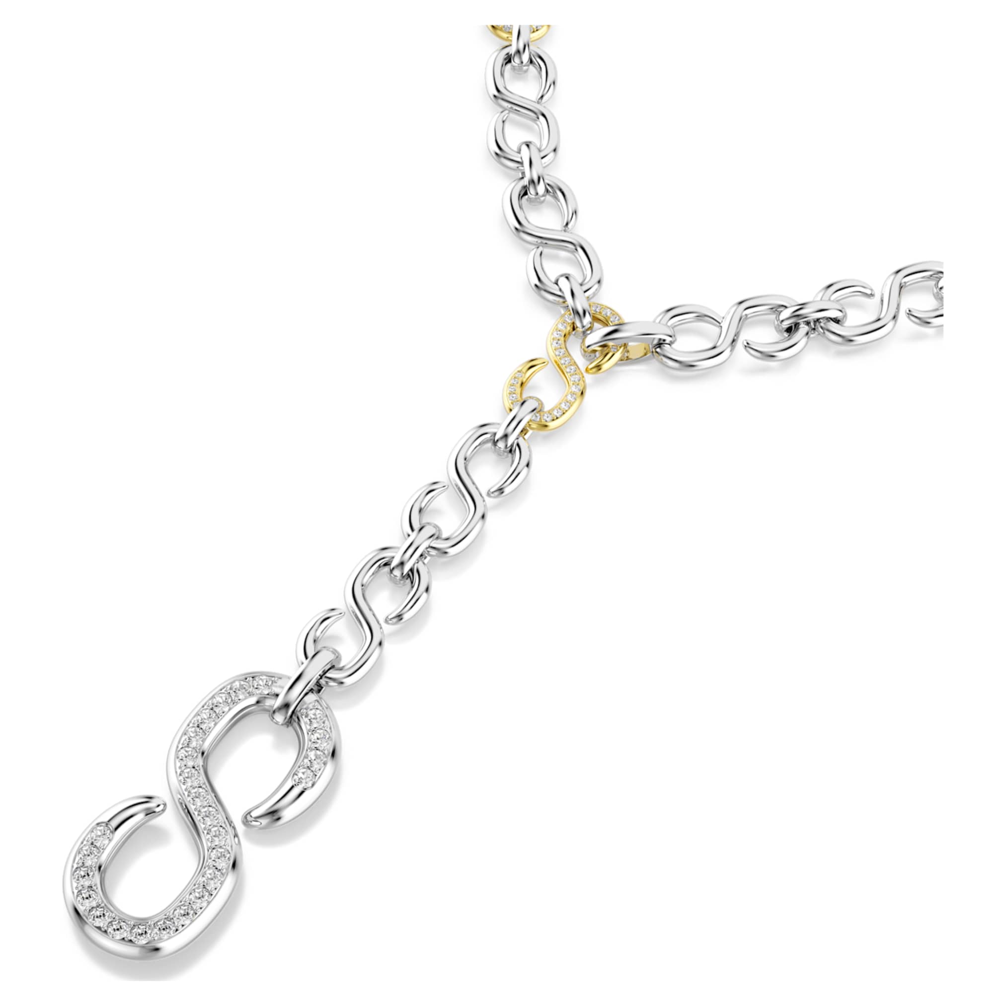 Swarovski Dextera strandage Round cut, White, Mixed metal finish