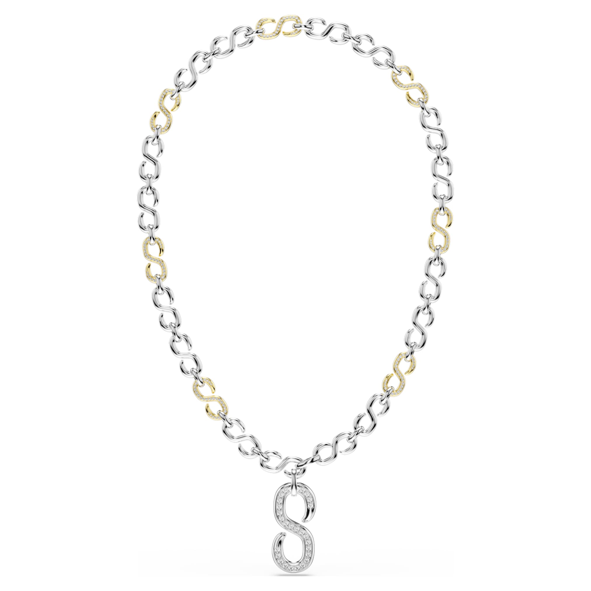 Swarovski Dextera strandage Round cut, White, Mixed metal finish