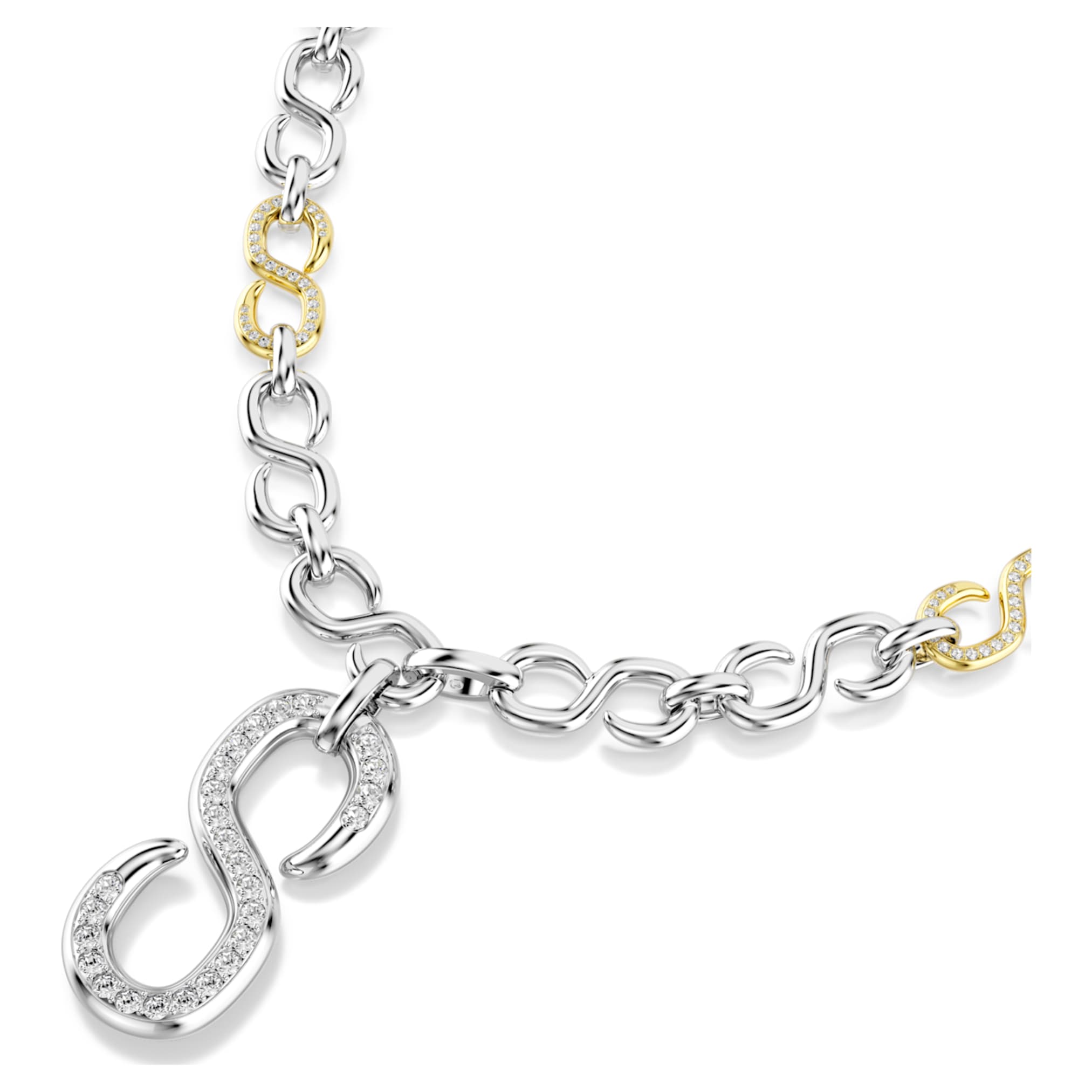 Swarovski Dextera strandage Round cut, White, Mixed metal finish