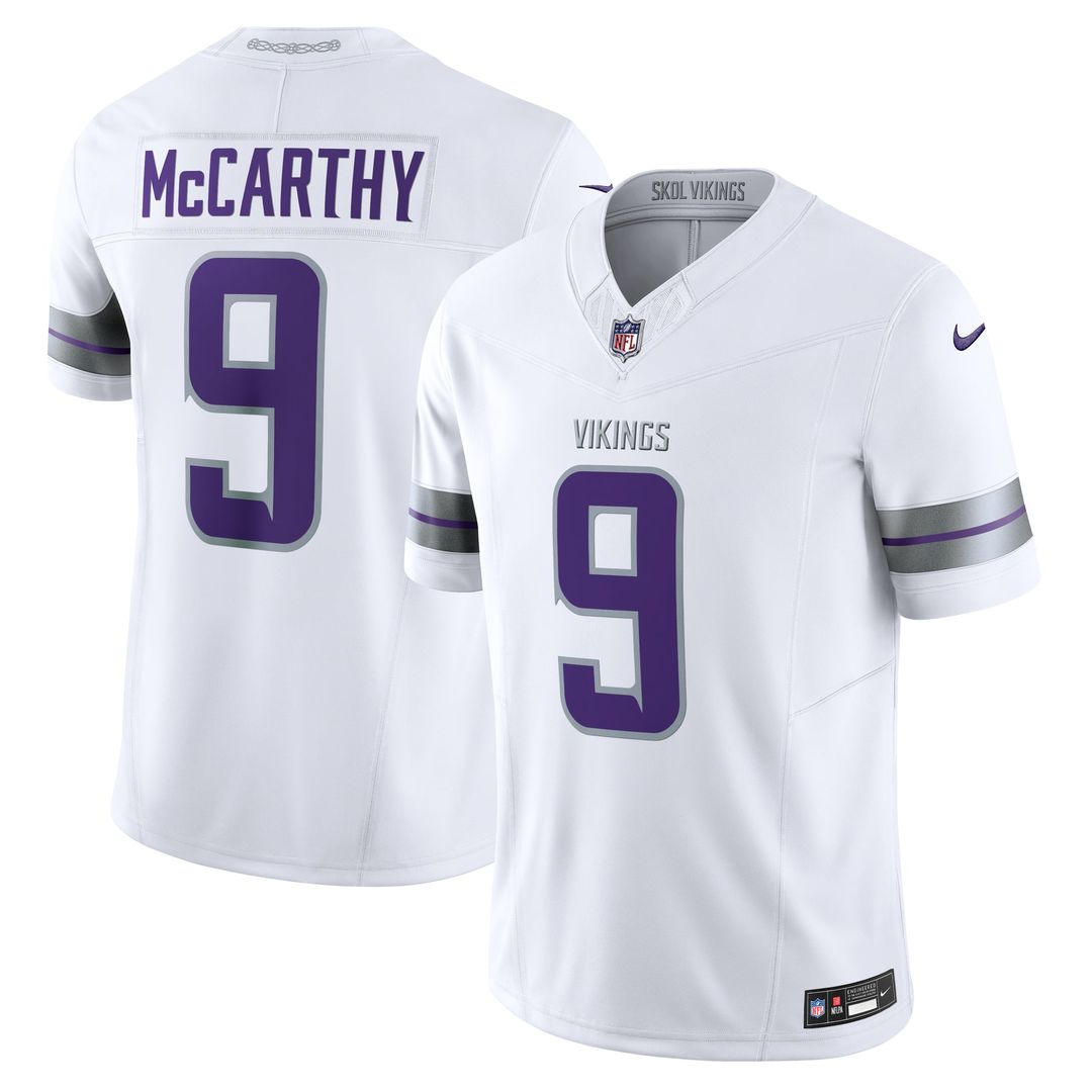 J.J. McCarthy Minnesota Vikings Nike White Vapor F.U.S.E. Limited Jersey