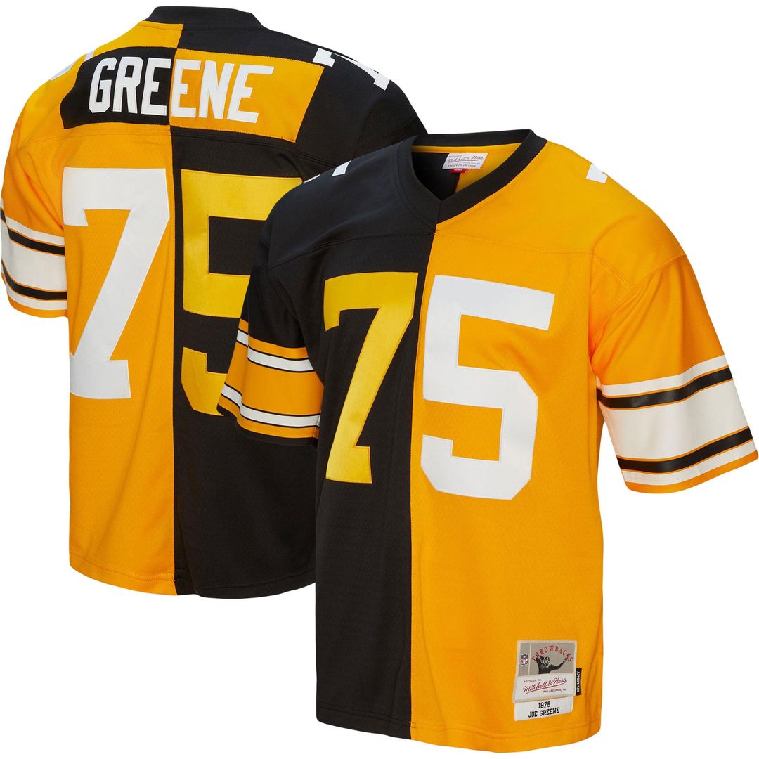 Joe Greene Pittsburgh Steelers Mitchell & Ness Black/Gold 1976 Split Legacy Replica Jersey