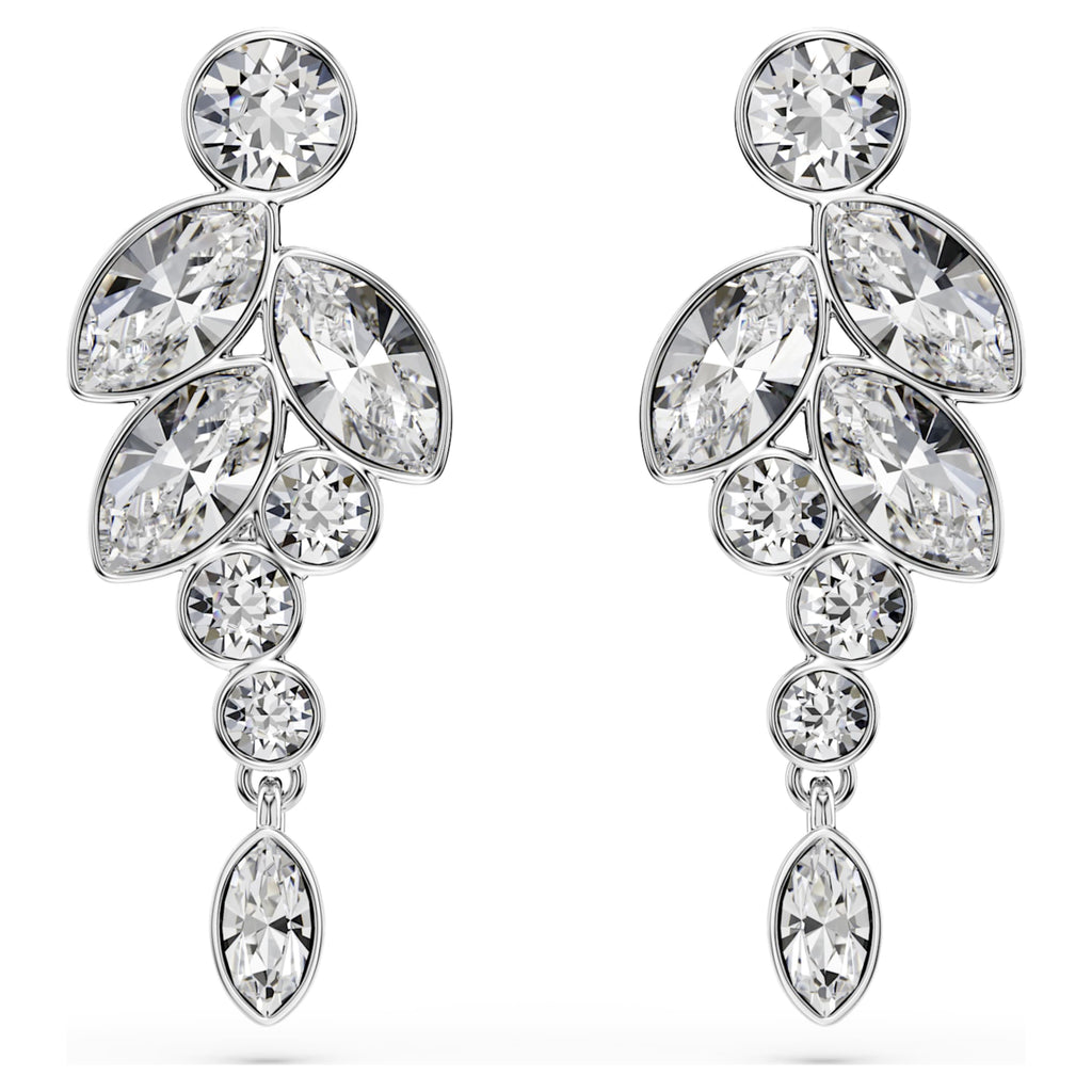 Swarovski Diapason drop earrings Mixed cuts, White, Rhodium plated