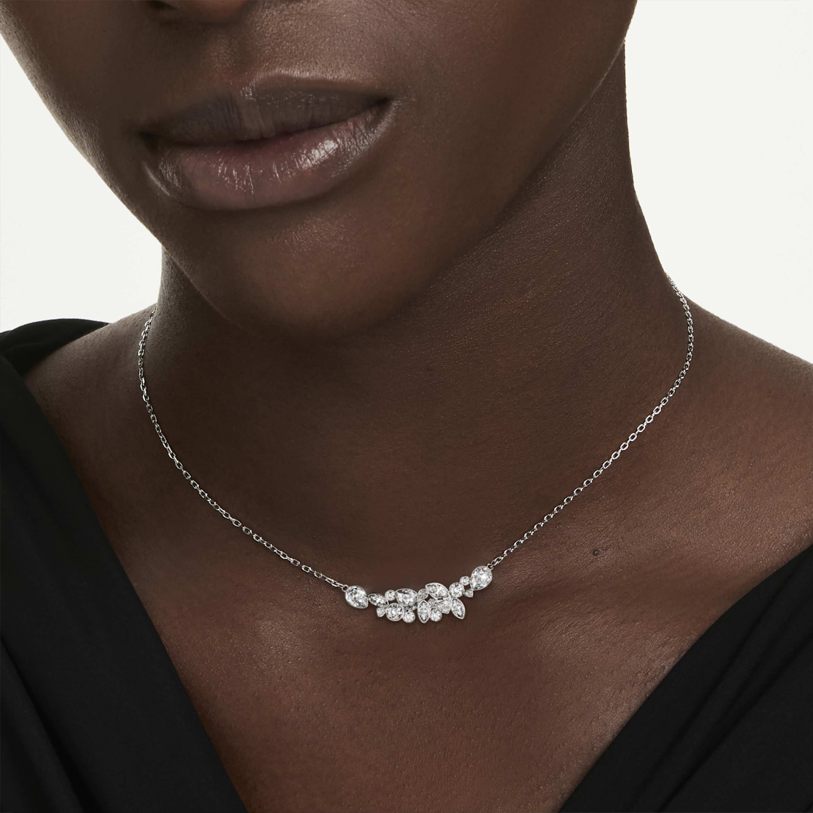 Swarovski Diapason necklace Mixed cuts, White, Rhodium plated