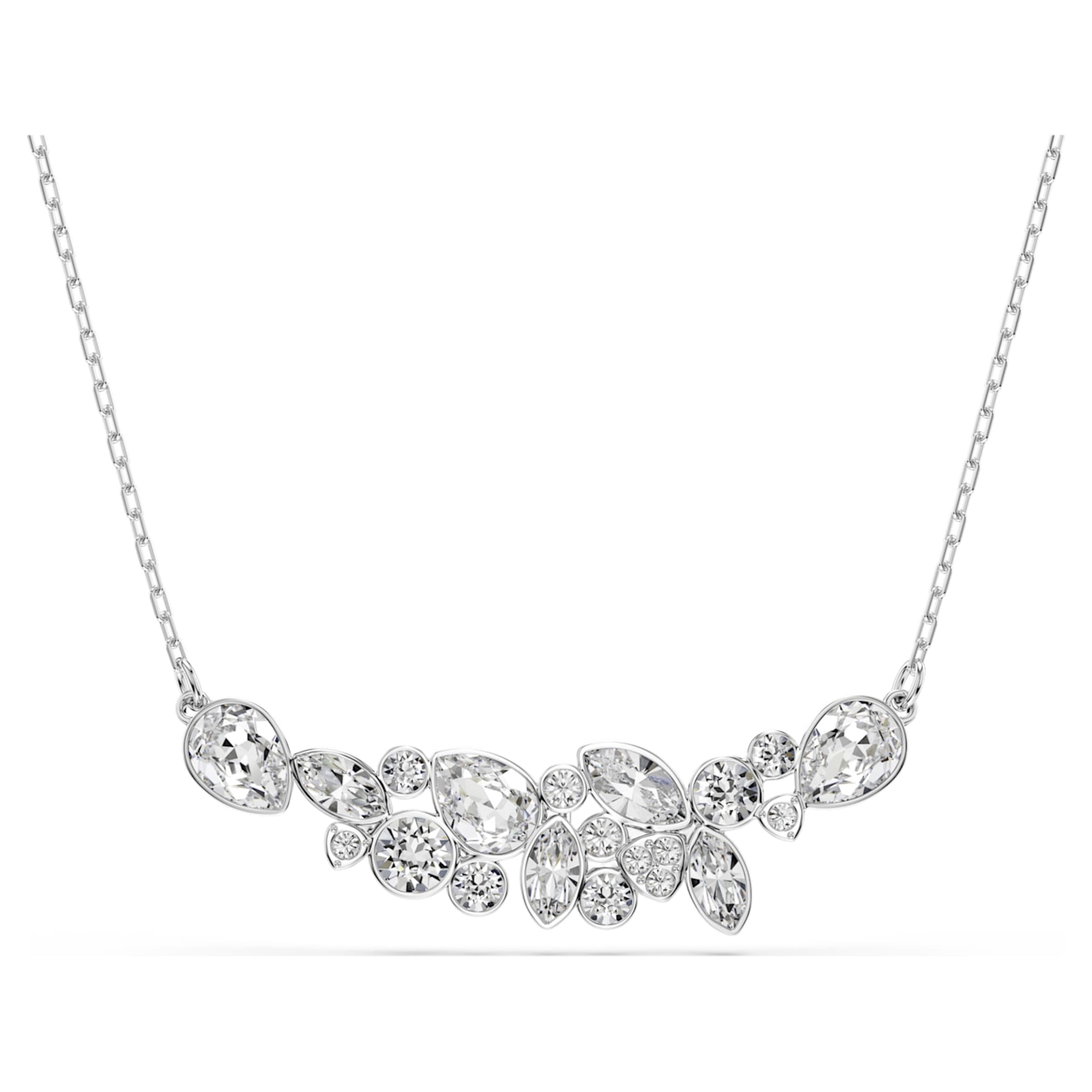 Swarovski Diapason necklace Mixed cuts, White, Rhodium plated