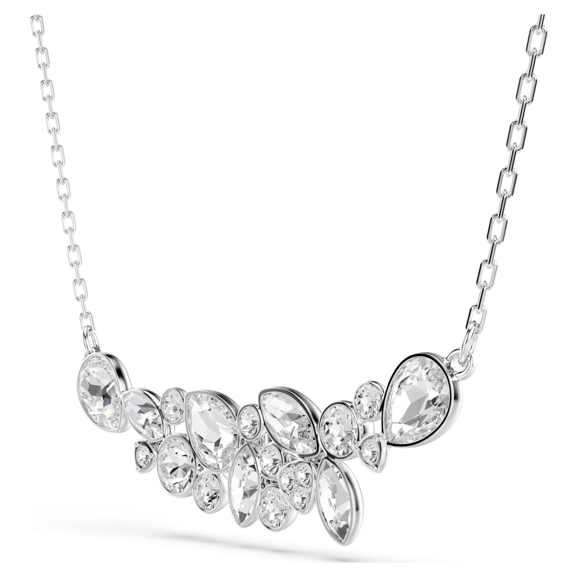 Swarovski Diapason necklace Mixed cuts, White, Rhodium plated
