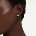 Swarovski Diapason stud earrings Mixed cuts, White, Rhodium plated