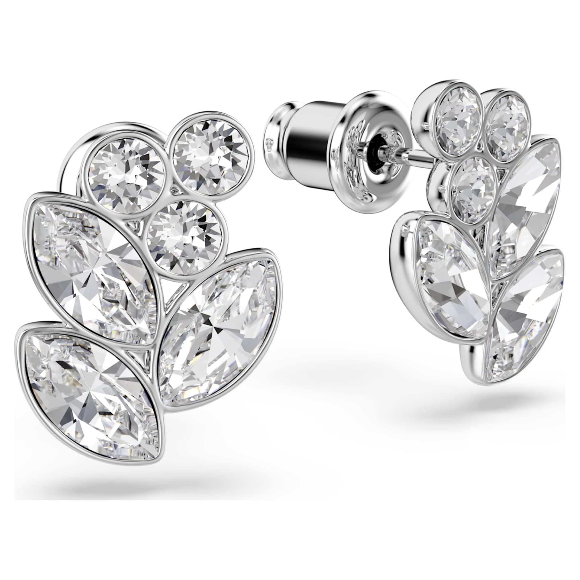 Swarovski Diapason stud earrings Mixed cuts, White, Rhodium plated