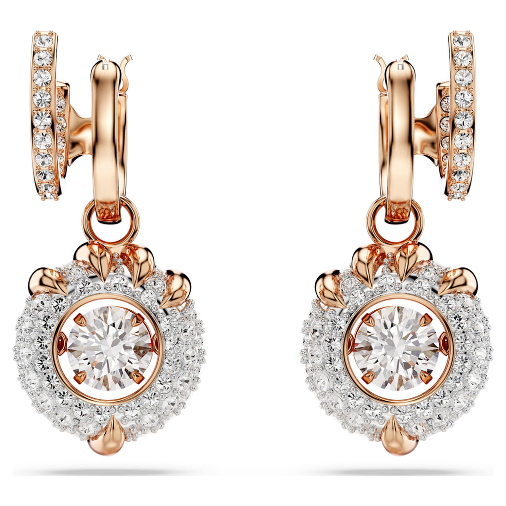 Swarovski Dragon & Phoenix drop earrings Dragon’s claw, White, 18K rose gold finish