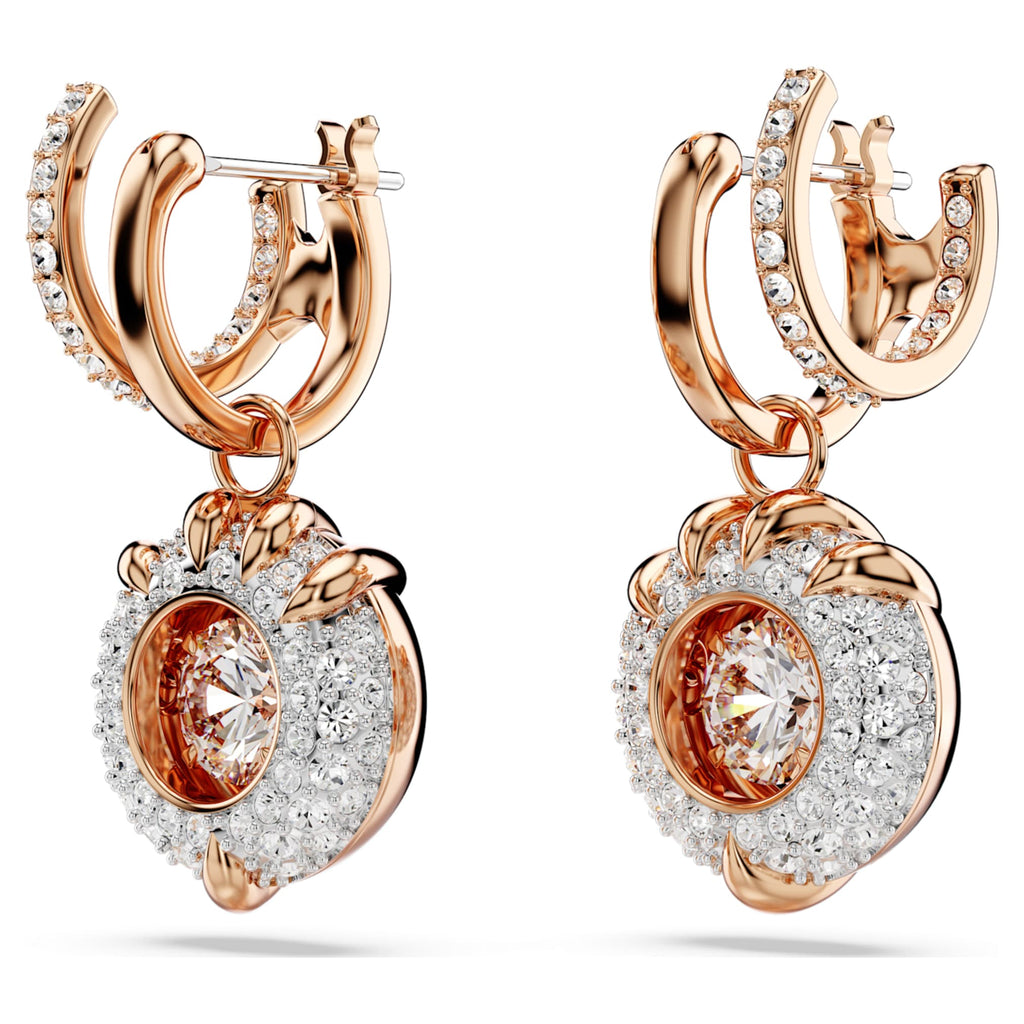 Swarovski Dragon & Phoenix drop earrings Dragon’s claw, White, 18K rose gold finish