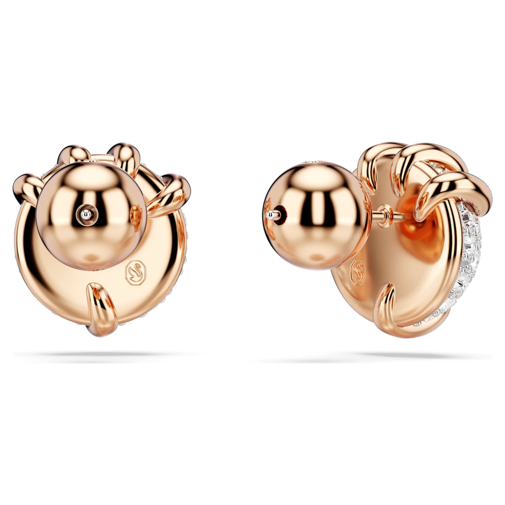Swarovski Dragon & Phoenix stud earrings Dragon’s claw, White, 18K rose gold finish