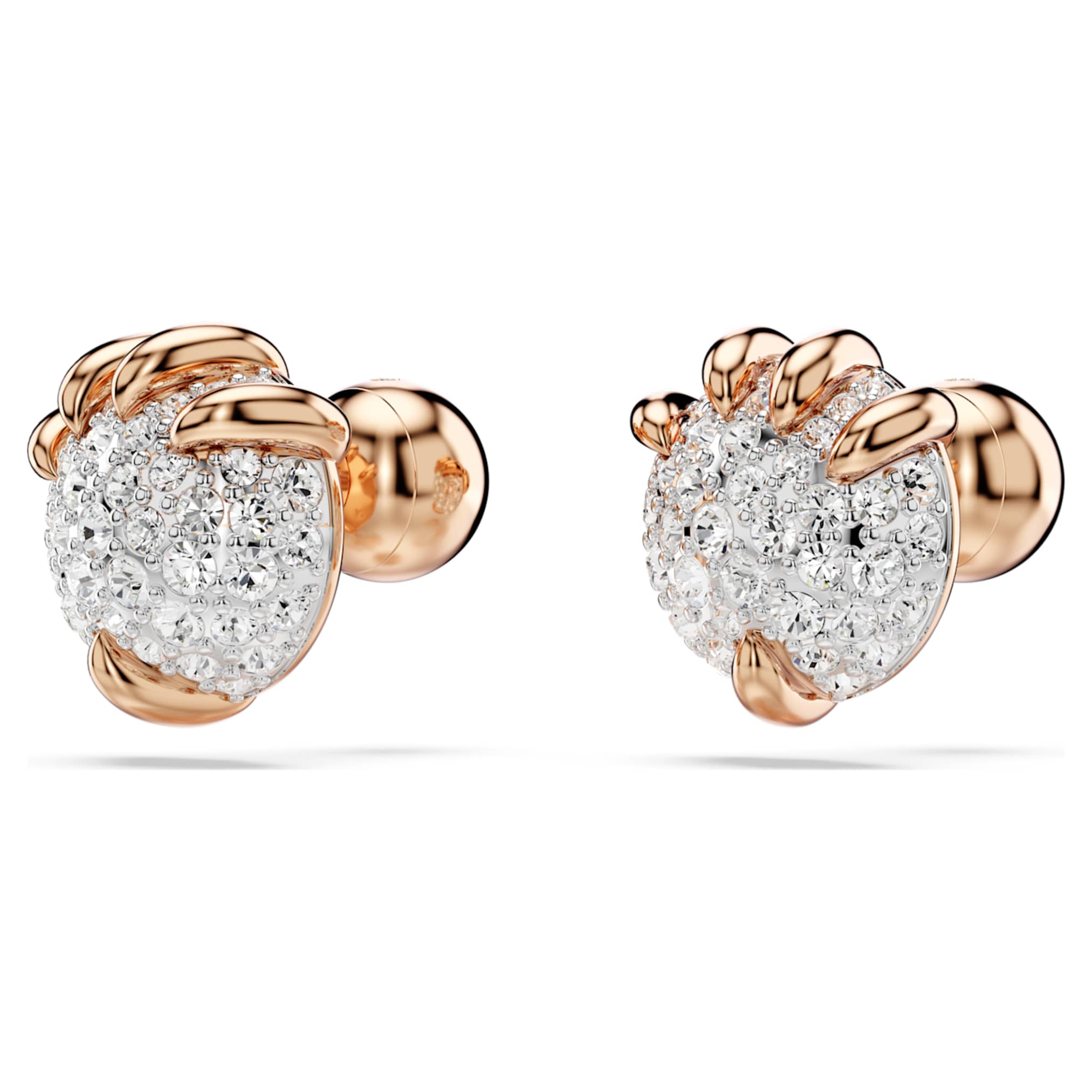 Swarovski Dragon & Phoenix stud earrings Dragon’s claw, White, 18K rose gold finish