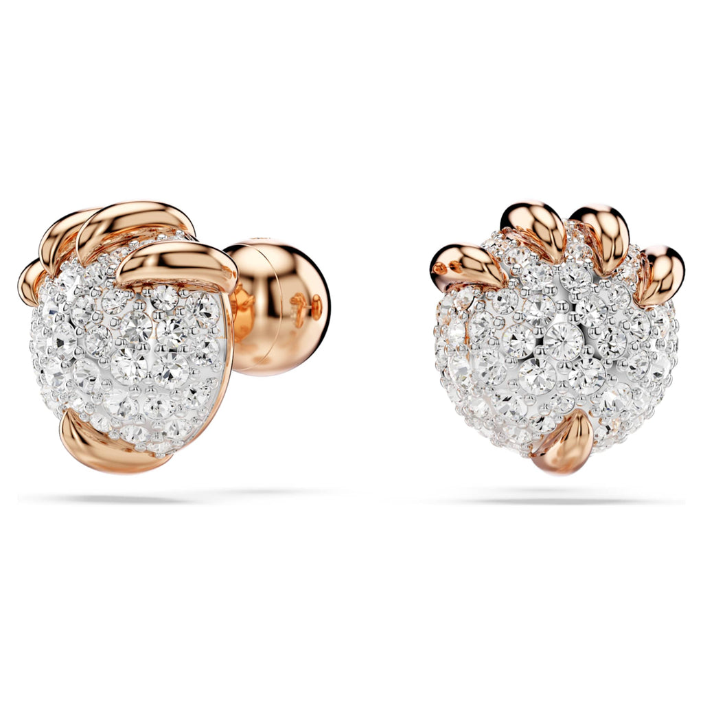 Swarovski Dragon & Phoenix stud earrings Dragon’s claw, White, 18K rose gold finish