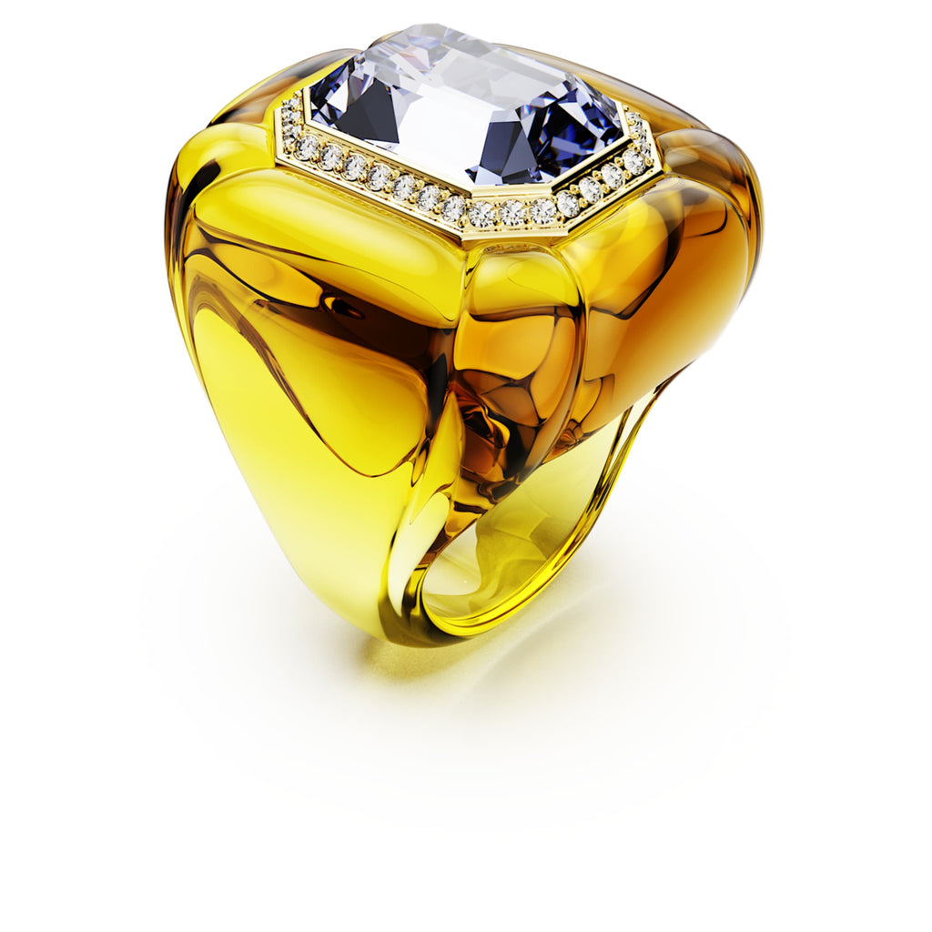 Swarovski Dulcis cocktail ring Cushion cut, Pavé, Yellow