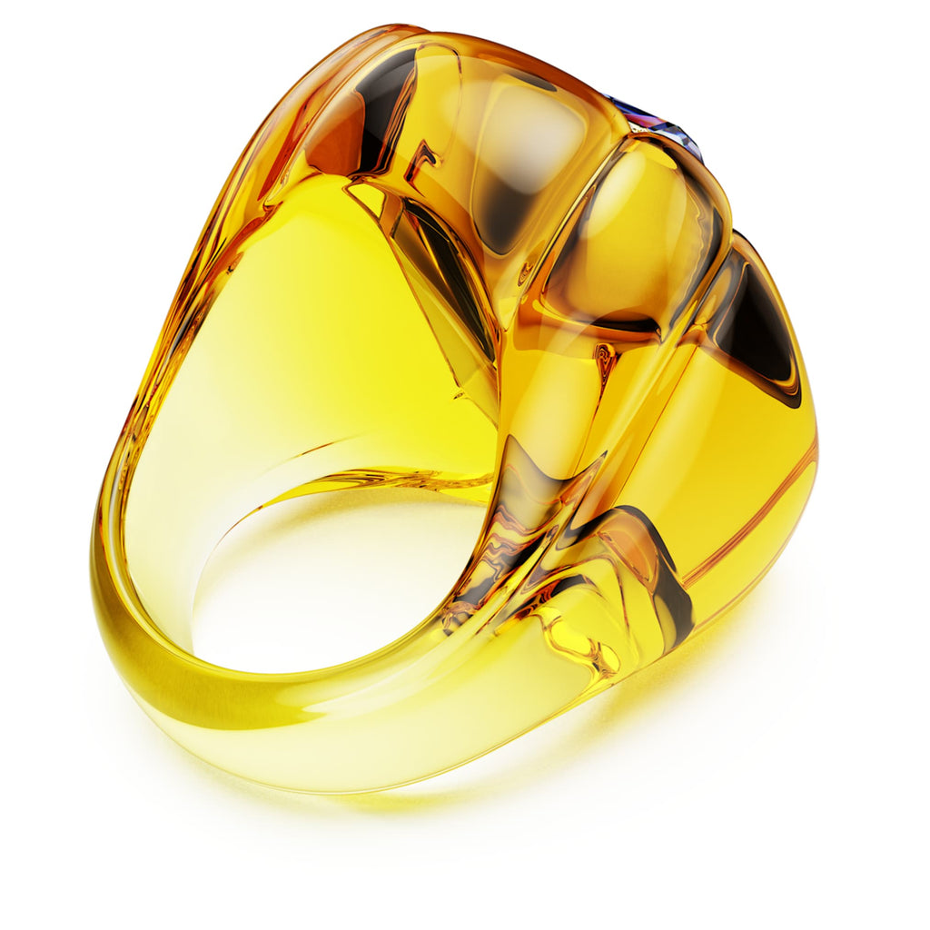Swarovski Dulcis cocktail ring Cushion cut, Pavé, Yellow
