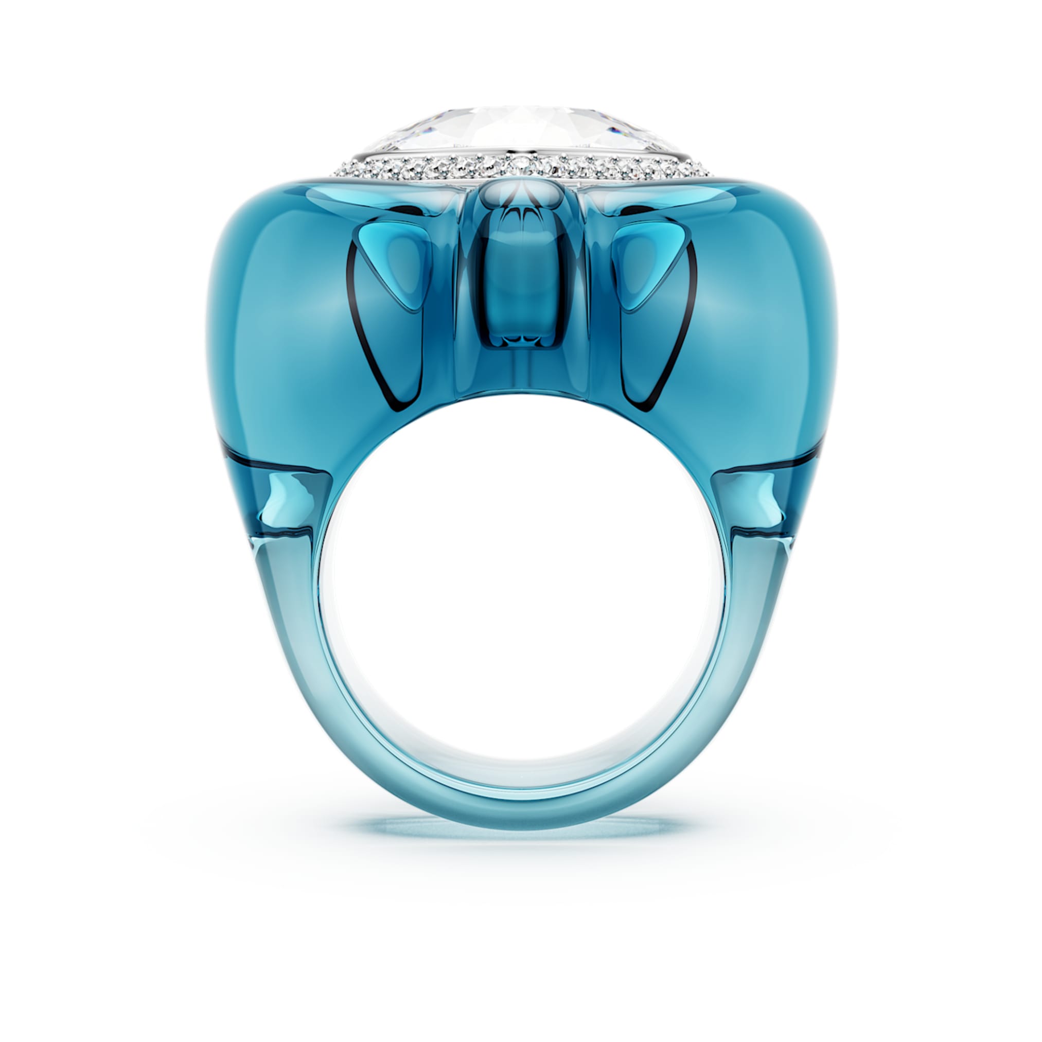 Swarovski Dulcis cocktail ring Heart cut, Pavé, Heart, Blue