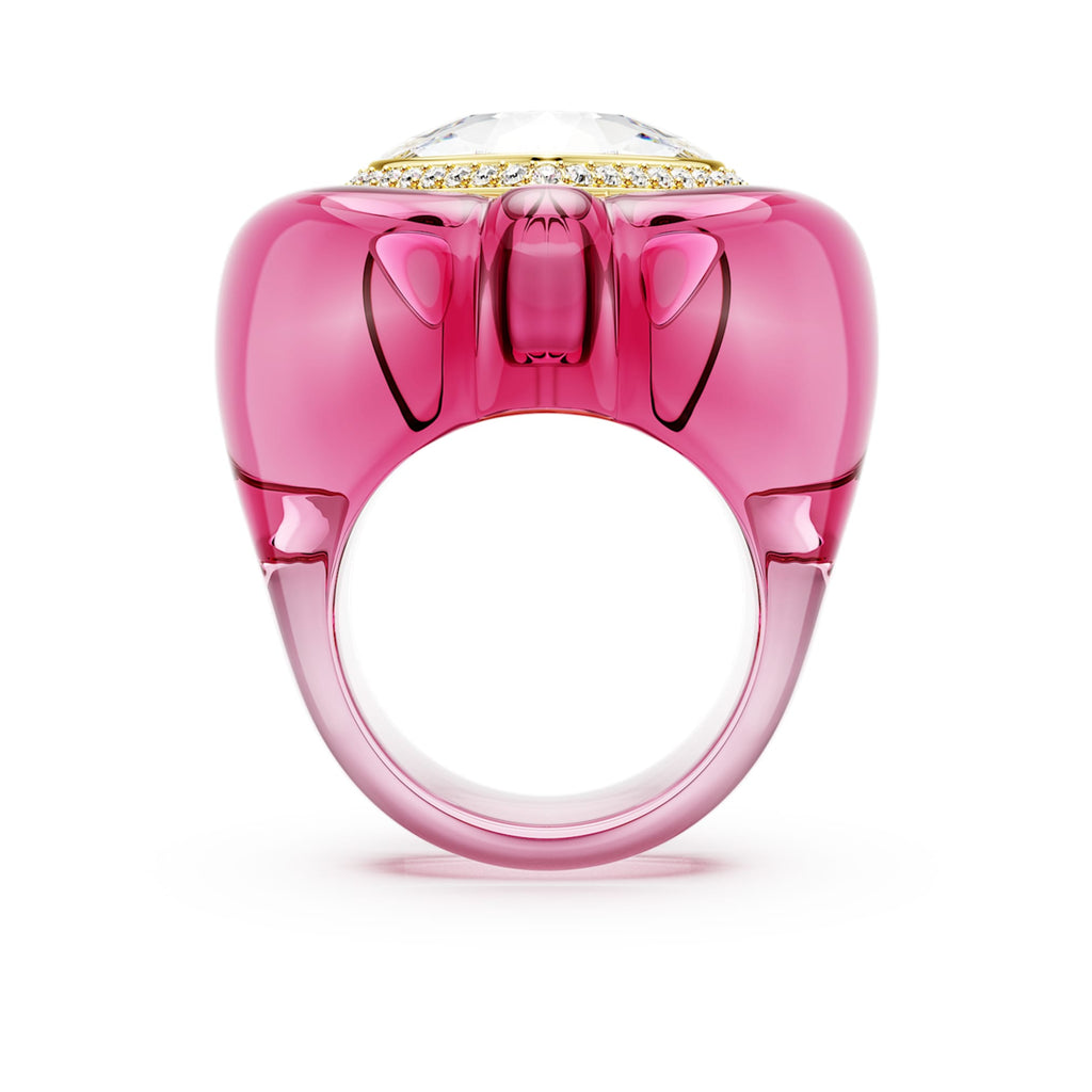 Swarovski Dulcis cocktail ring Heart cut, Pavé, Heart, Pink