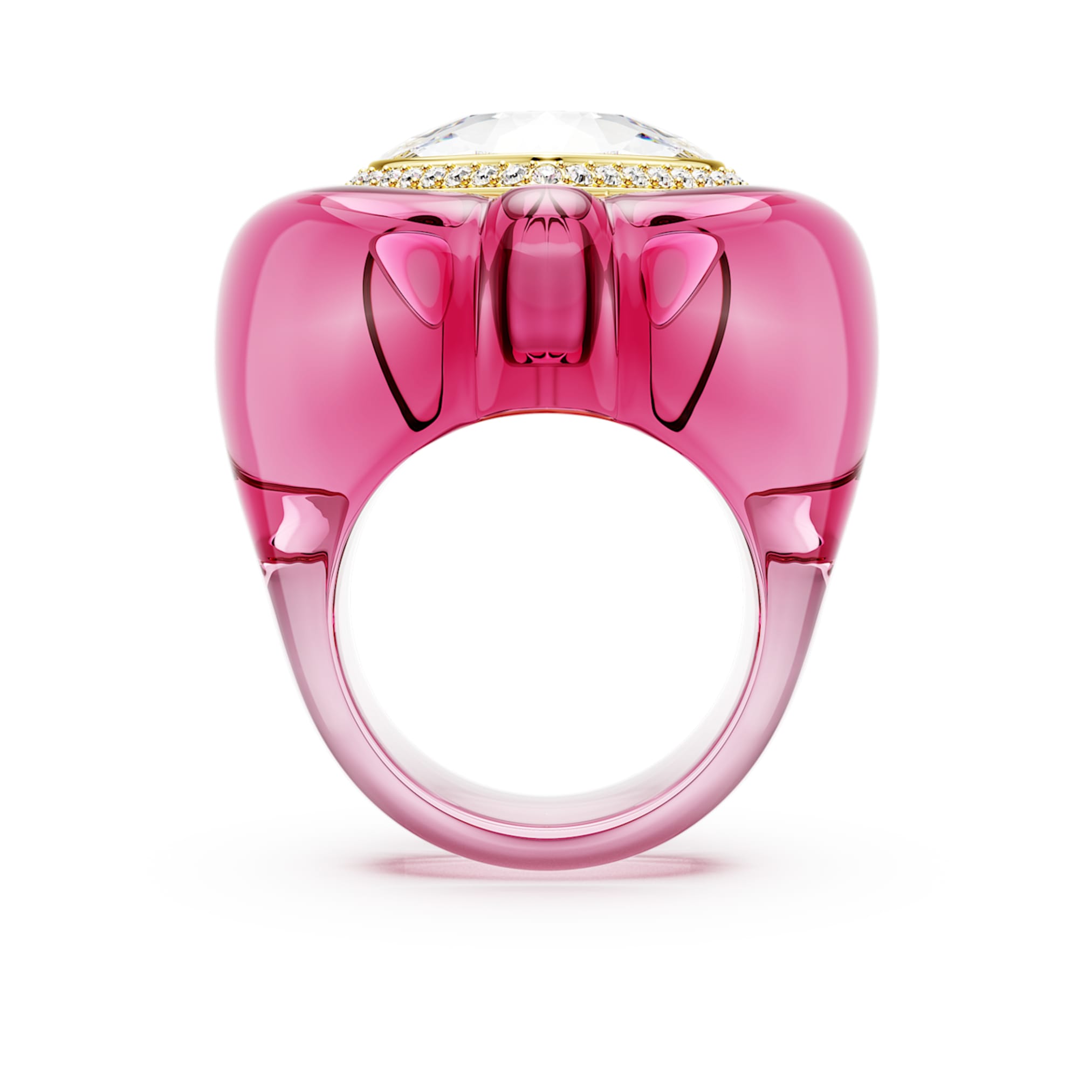 Swarovski Dulcis cocktail ring Heart cut, Pavé, Heart, Pink