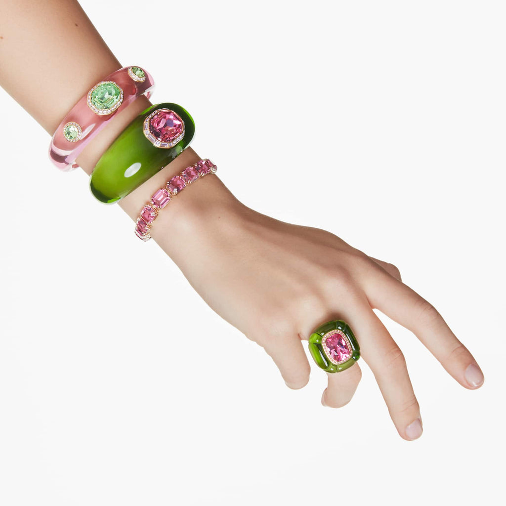 Swarovski Dulcis cuff Mixed cuts, Multicolored, 18K gold finish