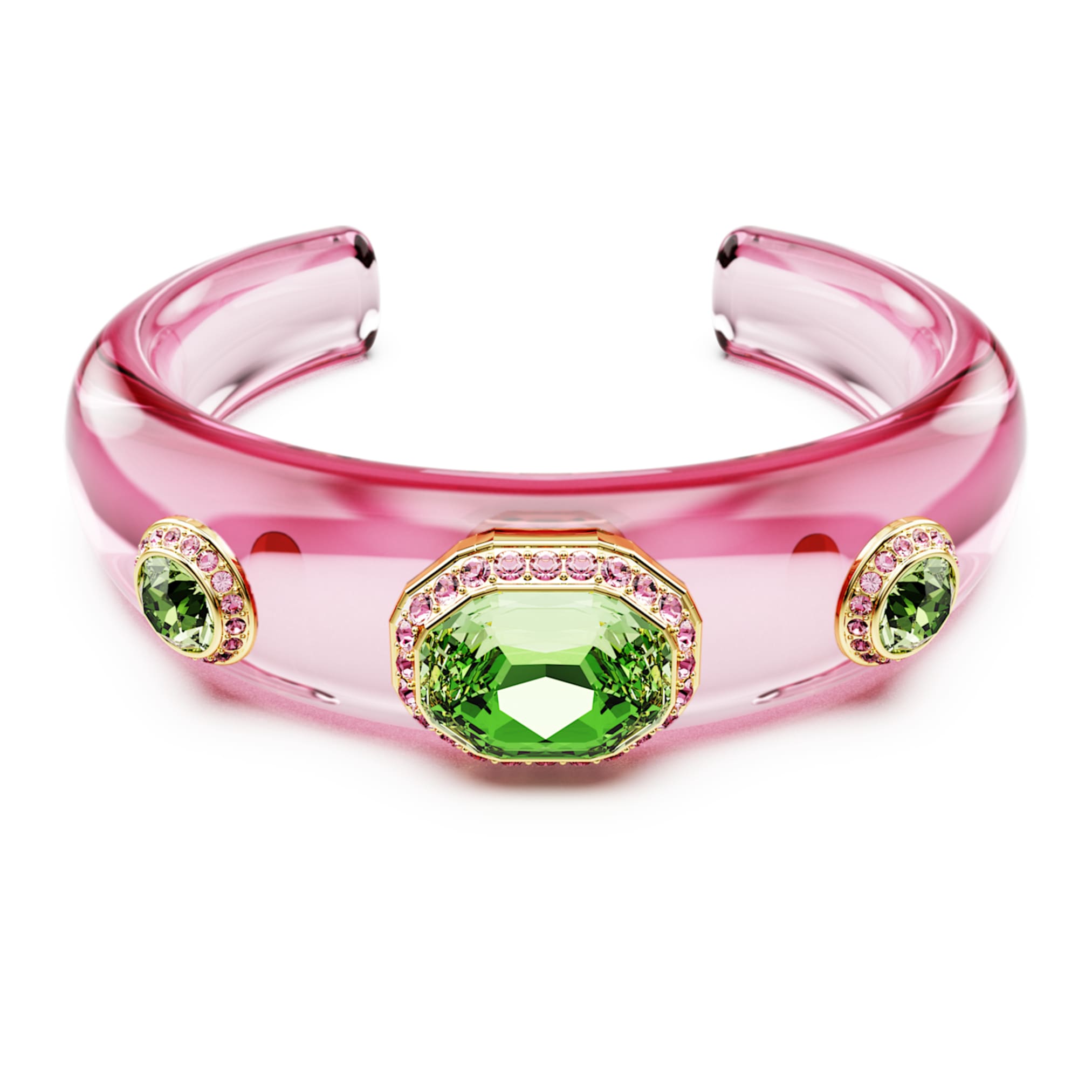 Swarovski Dulcis cuff Mixed cuts, Multicolored, 18K gold finish