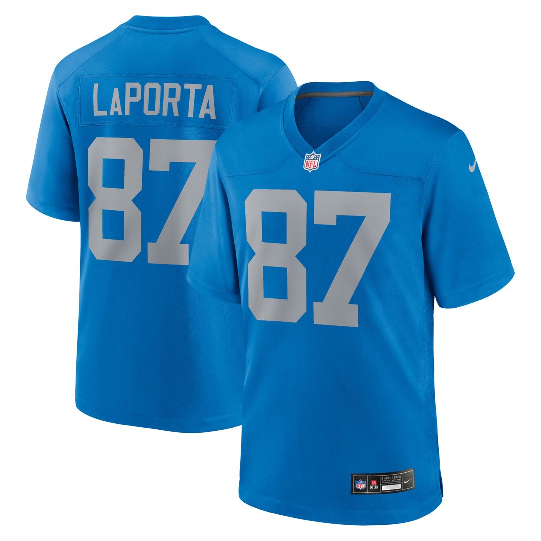 Sam LaPorta Detroit Lions Nike Blue Alternate Game Jersey