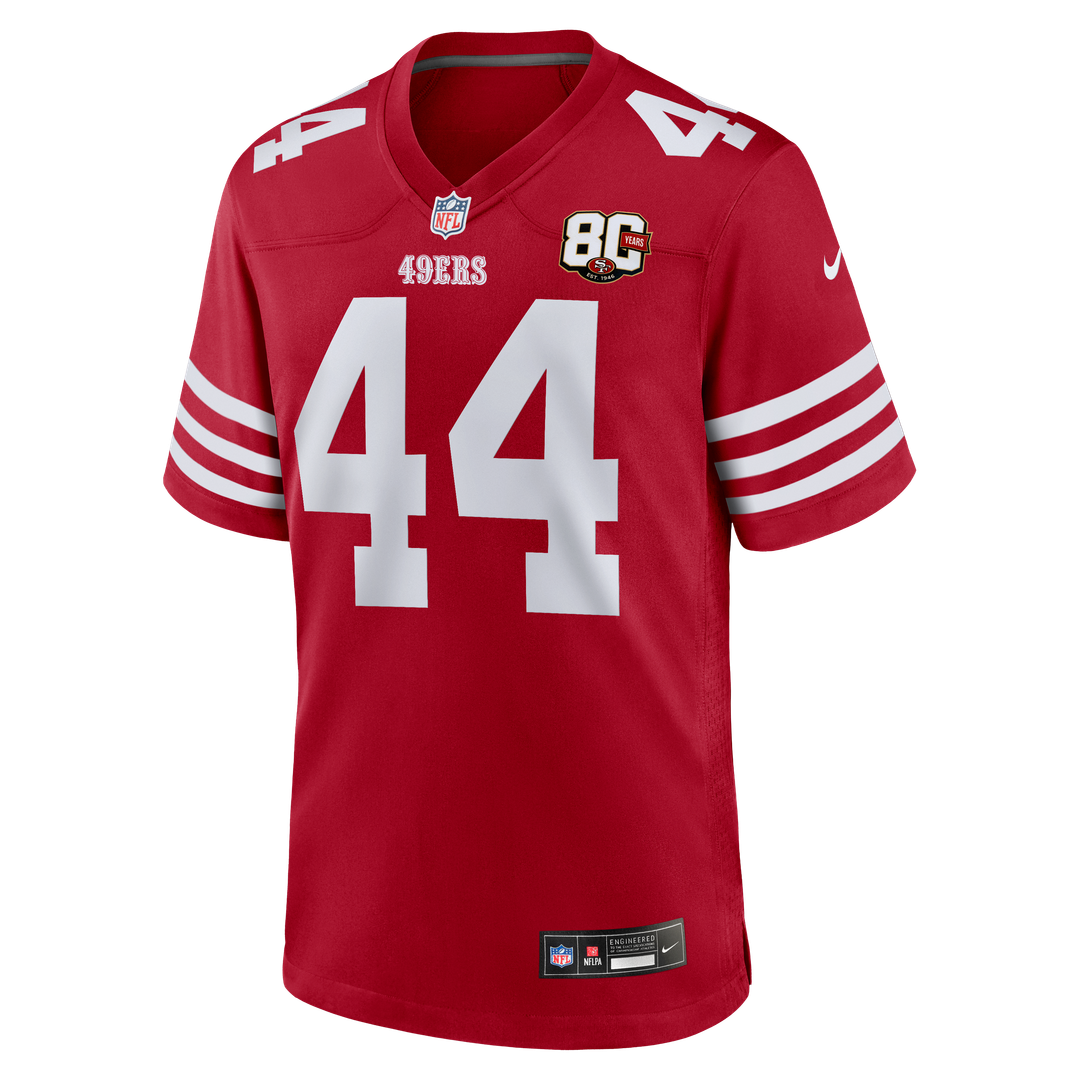 Kyle Juszczyk San Francisco 49ers Nike Scarlet 80th Anniversary Game Jersey