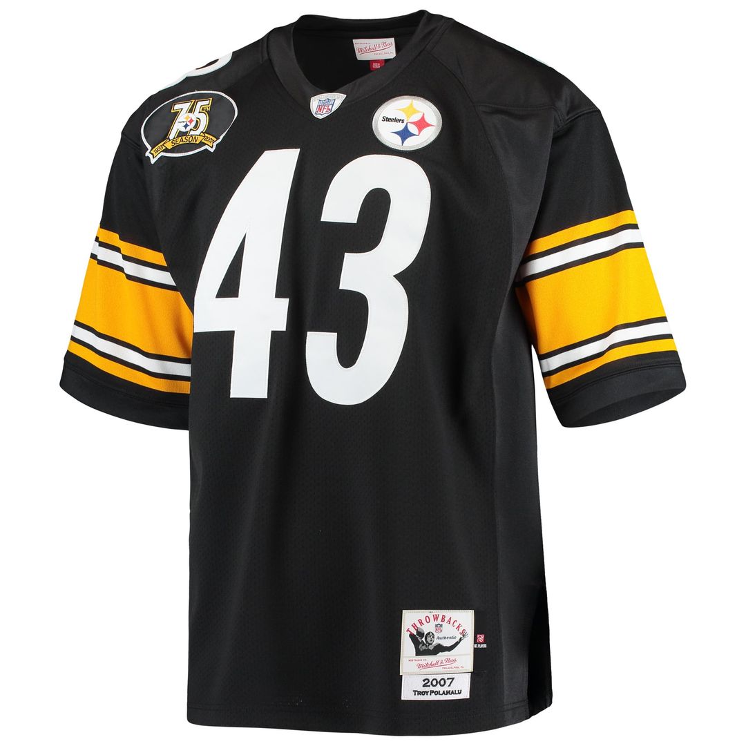 Troy Polamalu Pittsburgh Steelers 2007 Mitchell & Ness Black Authentic Throwback Retired Player Jersey