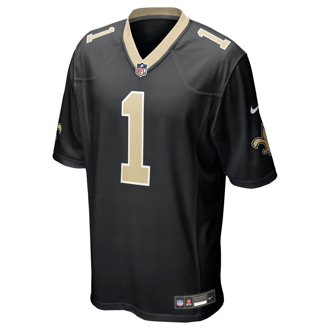 New Orleans Saints Number 1 Groom Nike Black Game Jersey