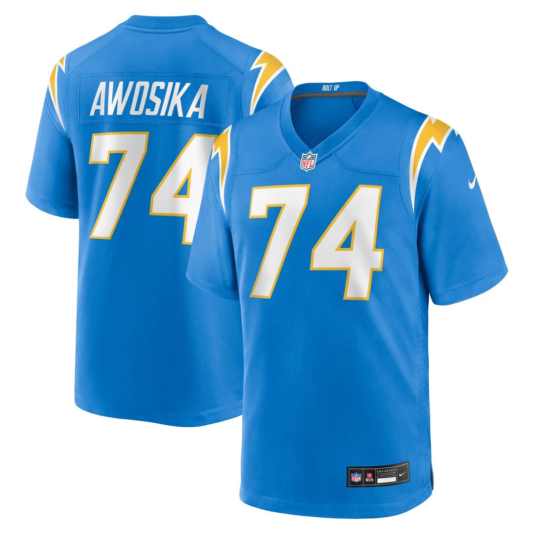 Kayode Awosika Los Angeles Chargers Nike Powder Blue Team Game Jersey