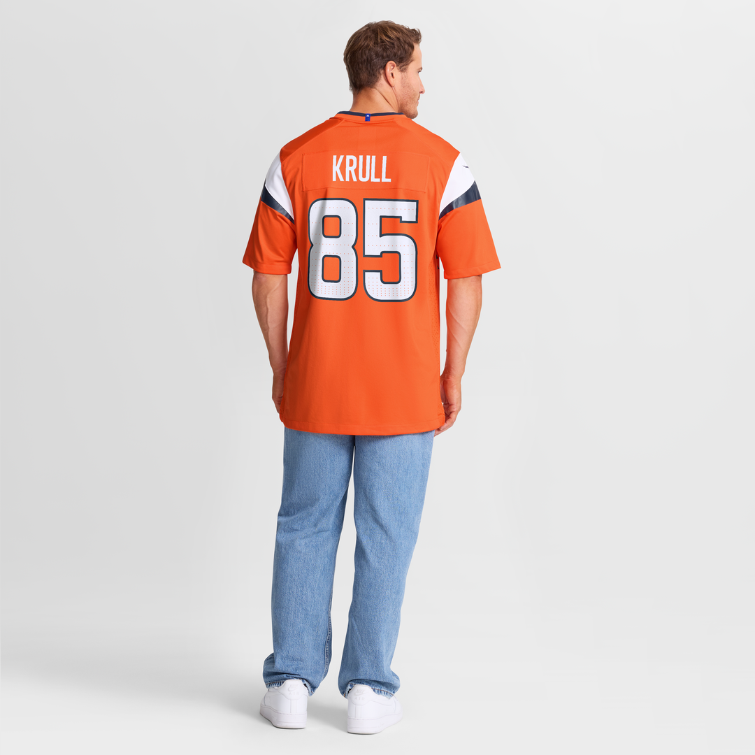 Lucas Krull Denver Broncos Nike Orange Team Game Jersey