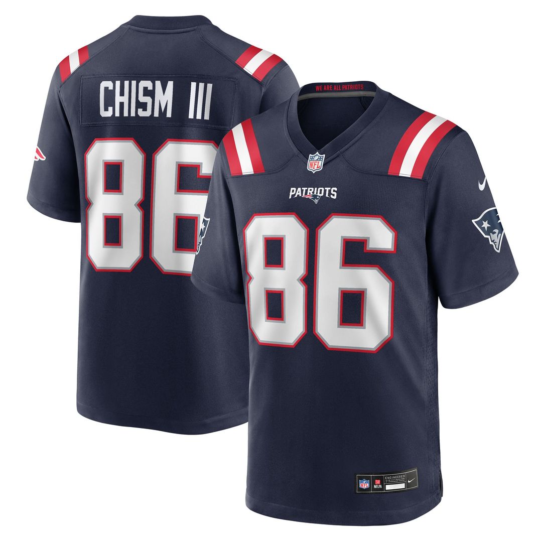 Efton Chism III New England Patriots Nike Navy Team Game Jersey